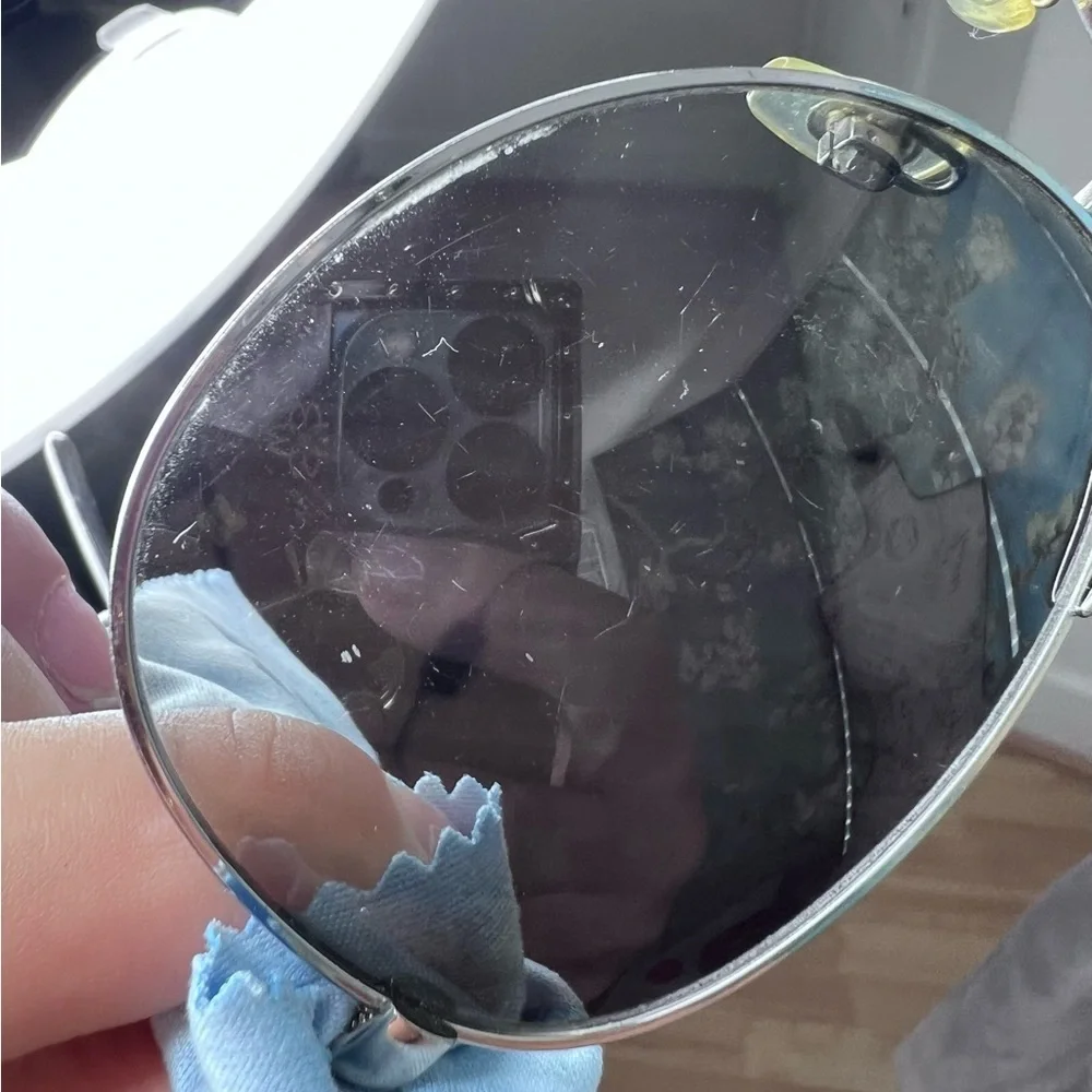 Burberry Black and gray marbled aviator, sunglasses.